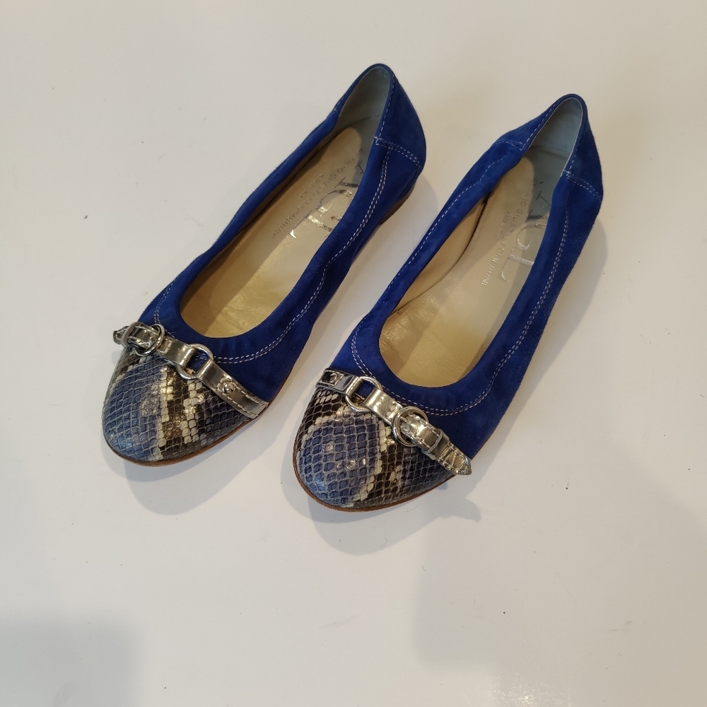AGL Monika Blue Suede and leather Cap Toe Sandal